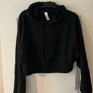 NWT Alo Cropped Double Take Hoodie - Size M Black